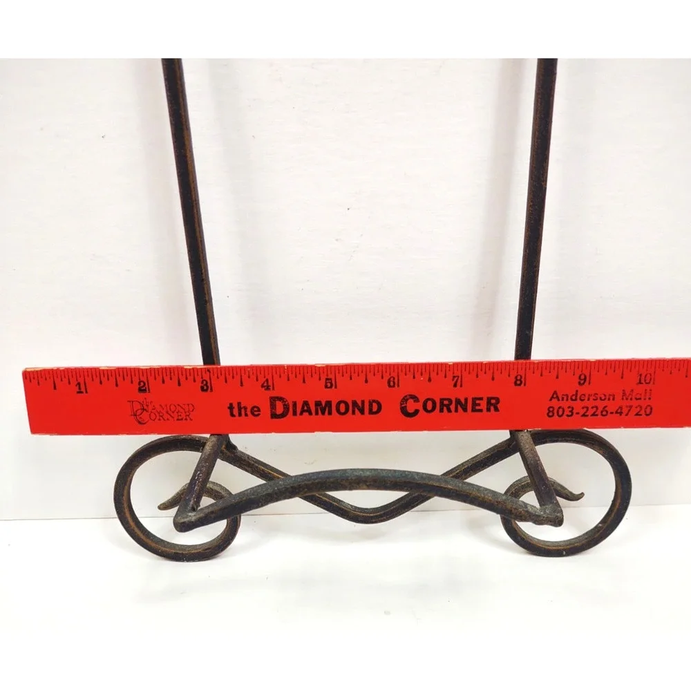 VTG Silver Cast Metal Large Hand Towel Holder Scrolled Hanging 19